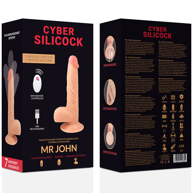 Cyber Silicock - Realistico Control Remoto Mr John 23.88 Cm -O- 4.3 Cm