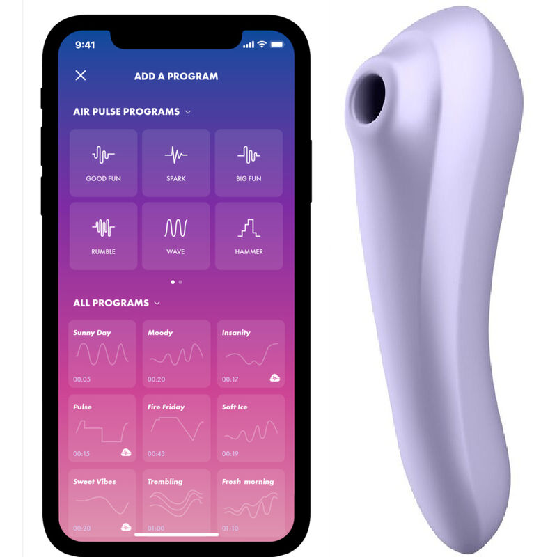 Dual Pleasure App Vibrador Y Succionador De Aire Pulsado Recargable Mauve