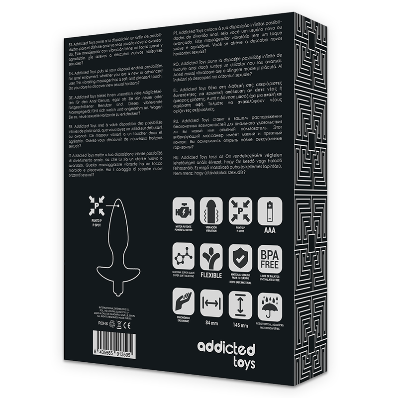 Addicted Toys - Masajeador Plug Anal Con Vibración Negro