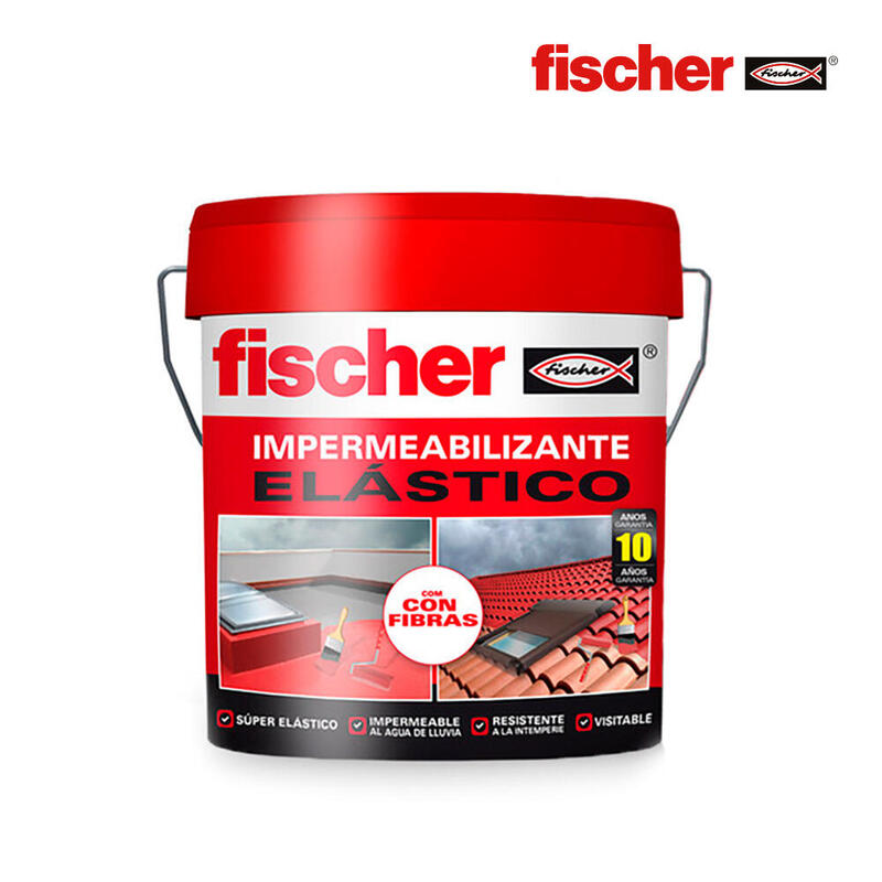 Impermeabilizante 4l Rojo Con Fibras 547156 Fischer