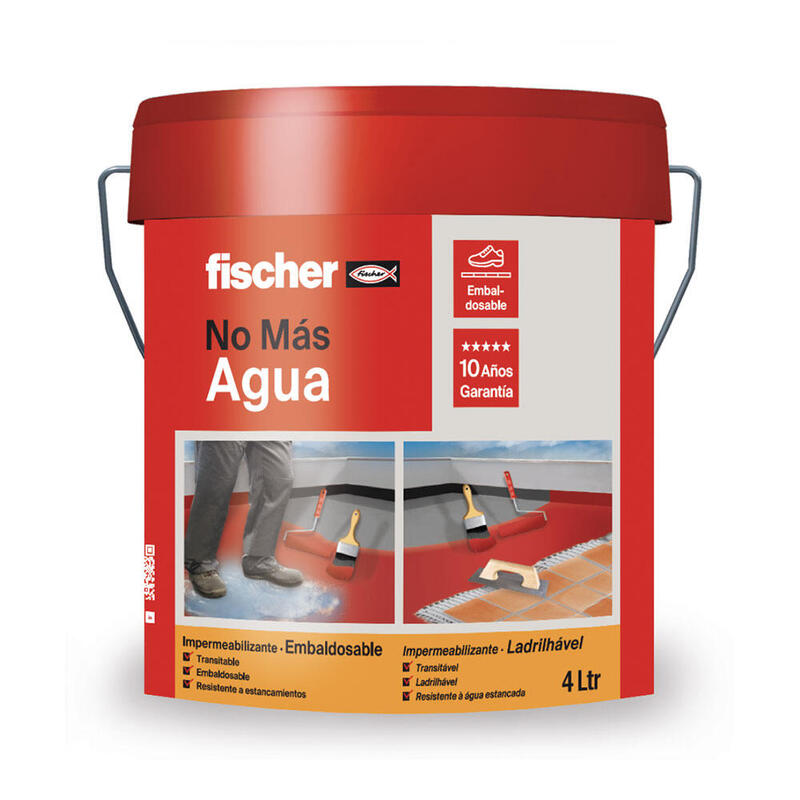 Impermeabilizante Embaldosable Gris 4l 564136 Fischer