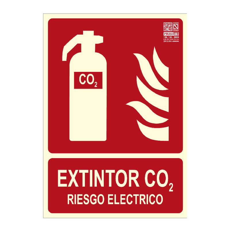 Implaser Ex219n-A4 Señal Extintor Co2 Riesgo Eléctrico 29,7x21cm
