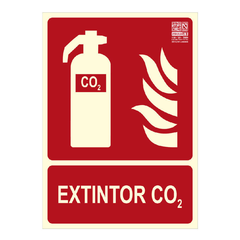 Implaser Ex224n-A4 Señal Extintor Co2 29,7x21cm