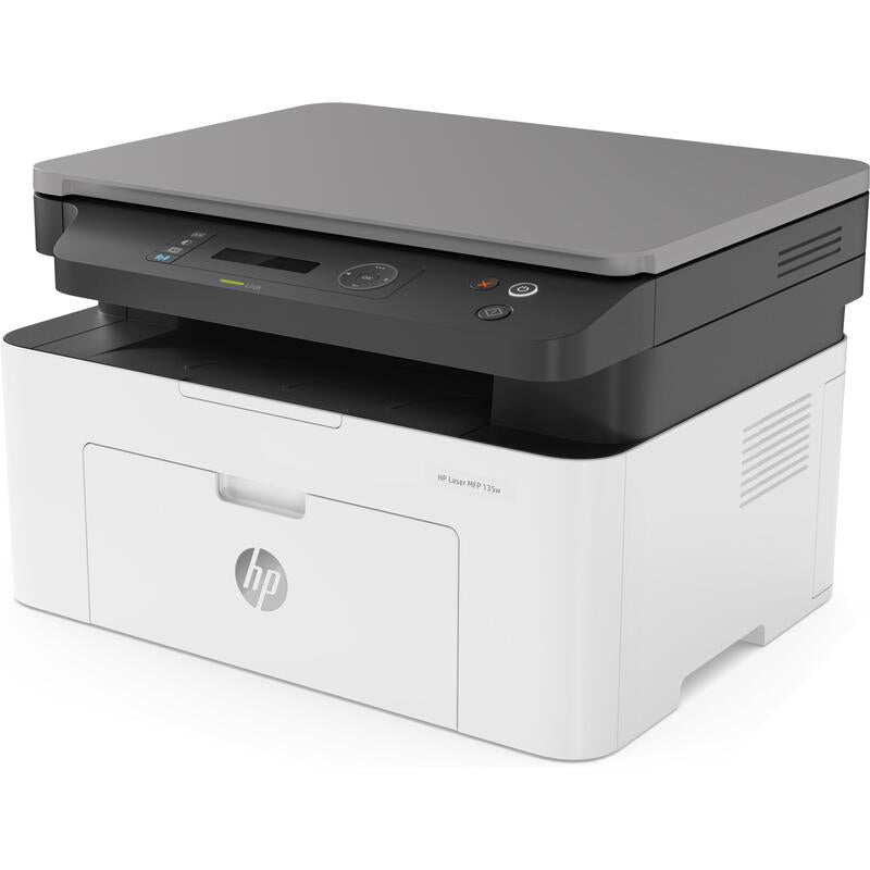 Impresora Hp Mfp135w Multifuncion Laser B/N Hp Wifi Blanco Gris 4zb83a
