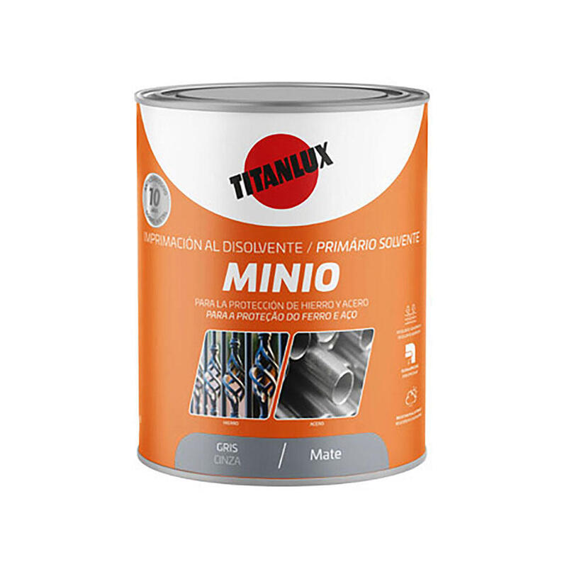 Imprimación Sintética Antioxidante, Gris Mate, Minio 0,750 L