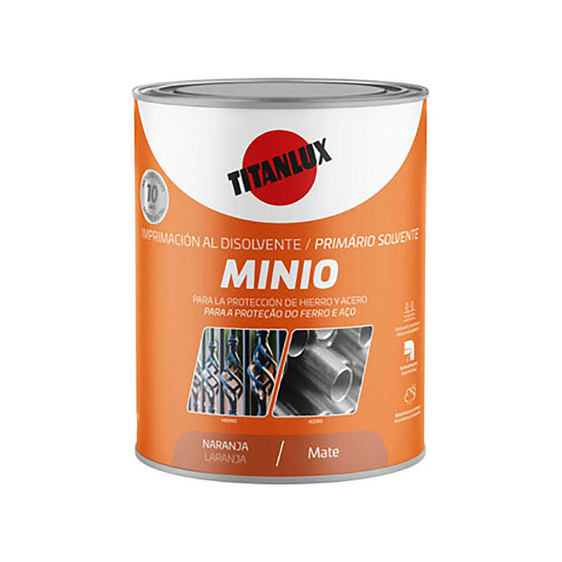 Imprimación Sintética Antioxidante Naranja Mate. Minio 0,250 L