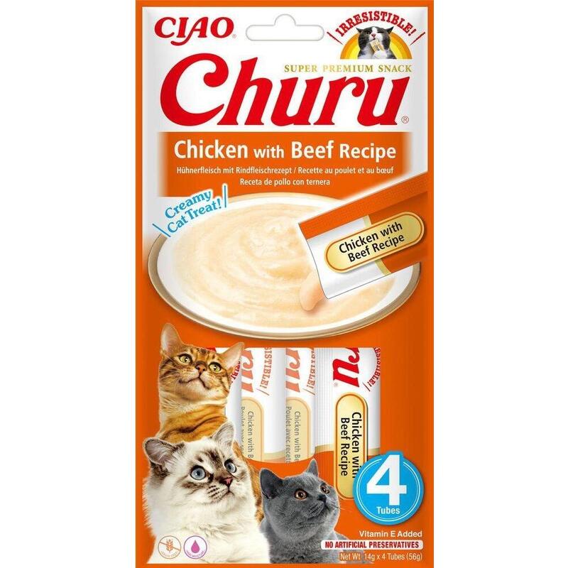 Inaba Churu Chicken With Beef Recipe - Goma Para Gatos - 4x14 G
