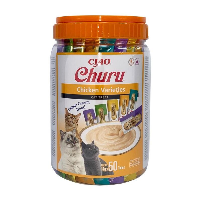 Inaba Churu Varieties Chicken - Goma Para Gatos - 50 X 14g