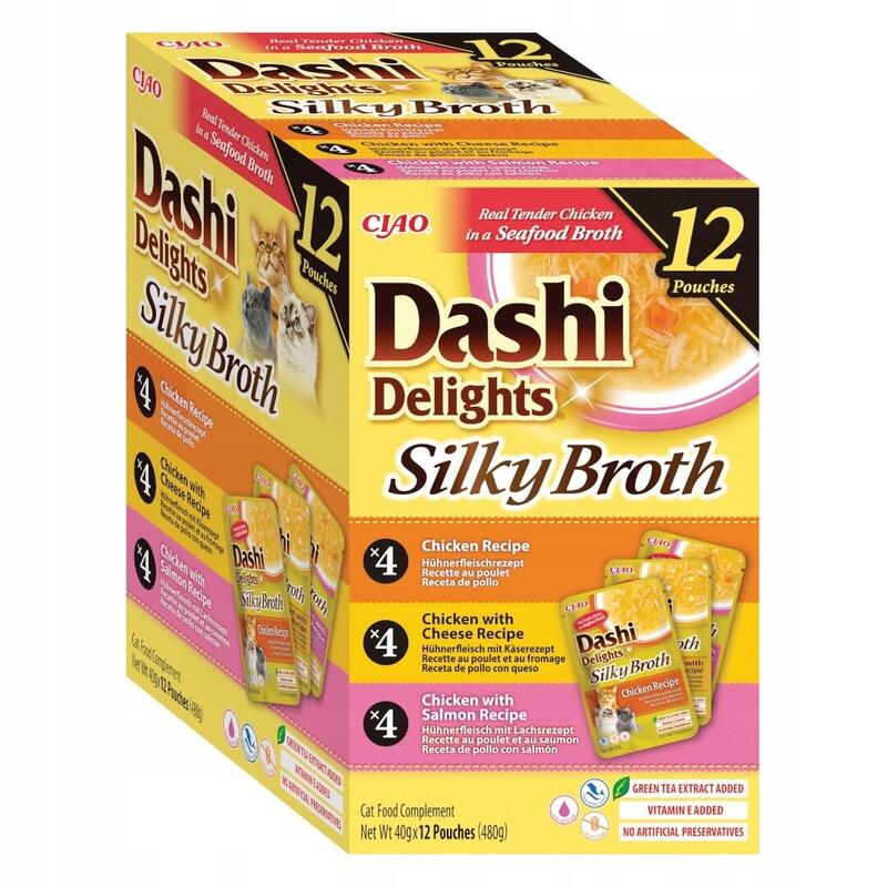 Inaba Silky Broth Pollo Pescado Vieiras Alimento Húmedo Para Gatos 12x40g- 480g
