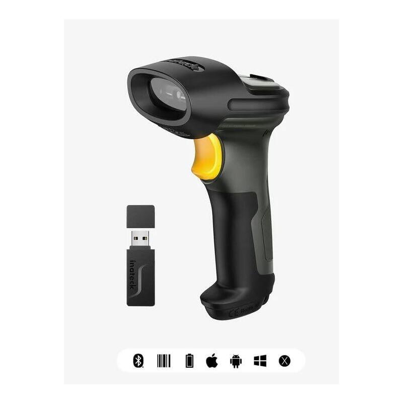 Inateck Escáner De Códigos De Barras P7 Dark Gray Wireless 1d Laser