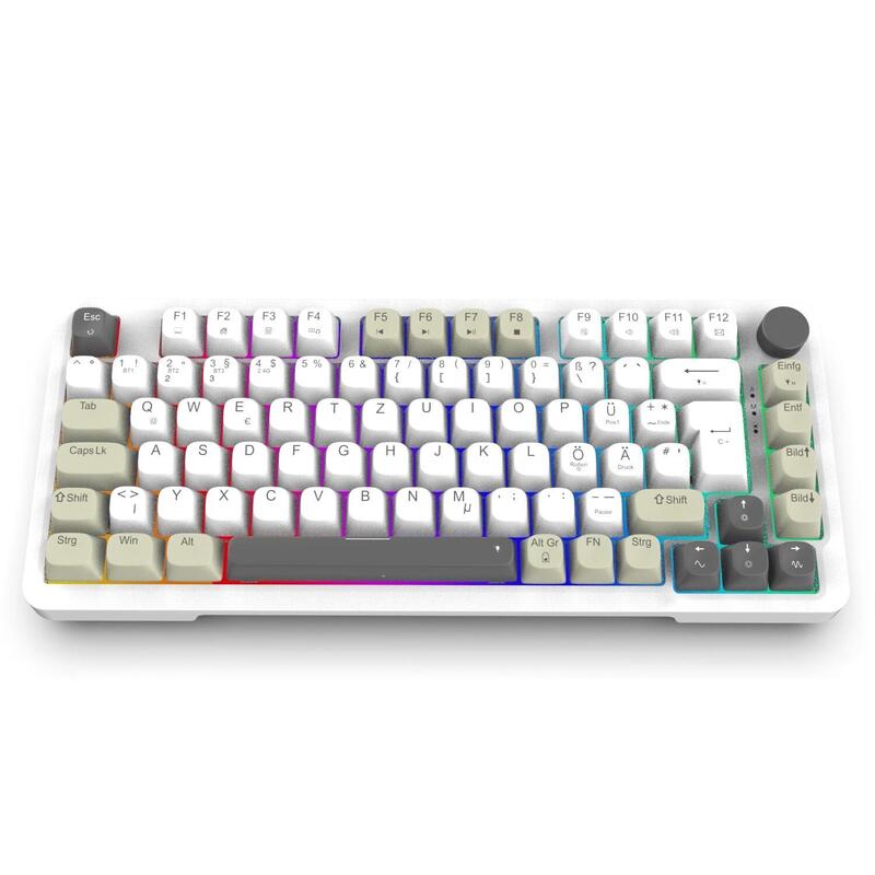 Inca Gaming Teclado Rgb Grayswitch Usb-C Bt 2.00m Blanco