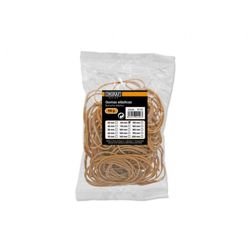 Ingraf Gomas Elasticas Alta Calidad - 70% Caucho - Gran Resistencia Y Elasticidad - Marrón