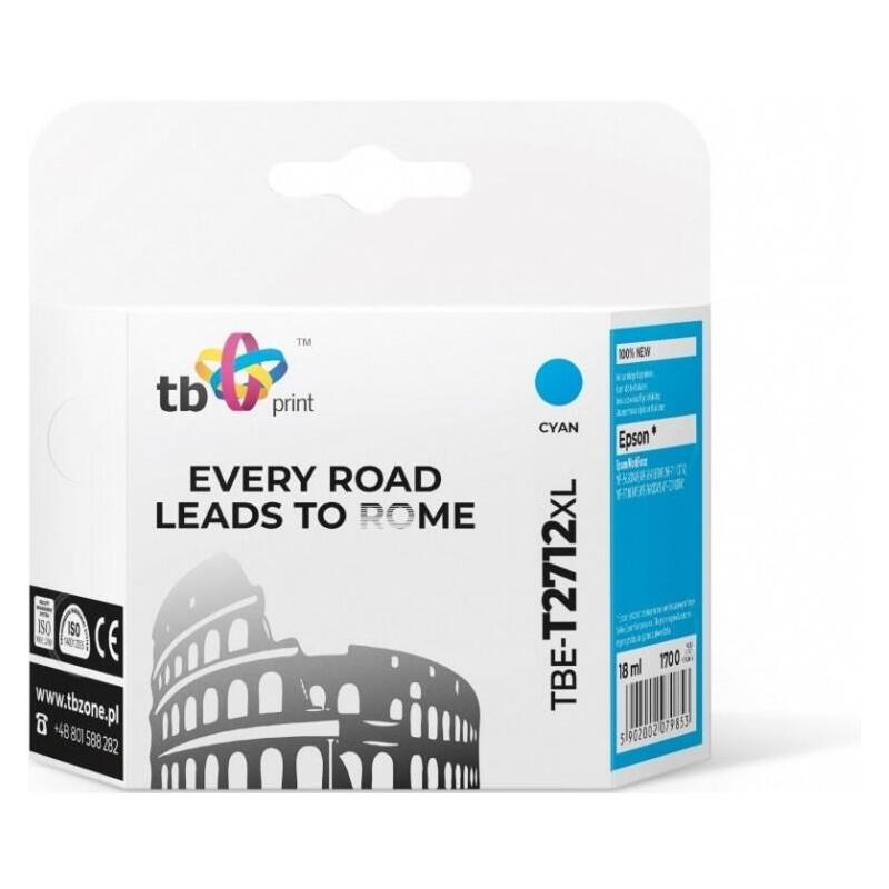 %Ink For Epson Wf-3620 Tbe-T2712xl Cy 100% New