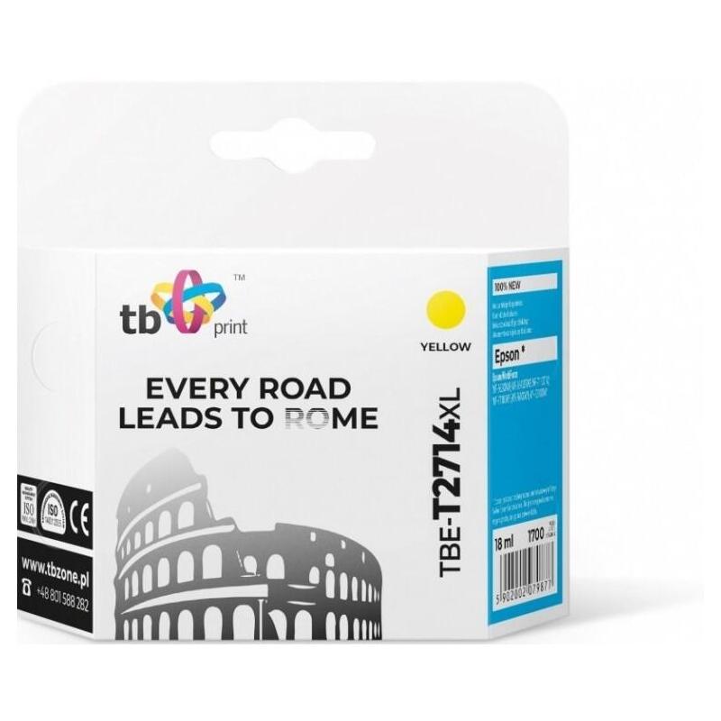 %Ink For Epson Wf-3620 Tbe-T2714xl Ye 100% New