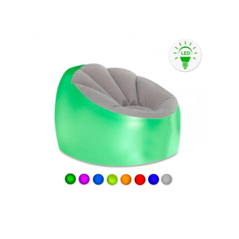 Innovagoods Chight Sillon Hinchable Con Luces Led Multicolor - Mando A Distancia - Ip67 - Material Suave Y