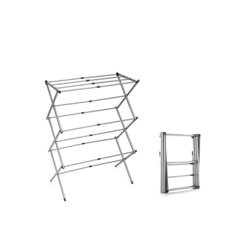 Innovagoods Cloxy Tendedero Metalico Extensible Con 3 Alturas - 11 Barras - Soporta Hasta 12kg - Plegable - Resistente