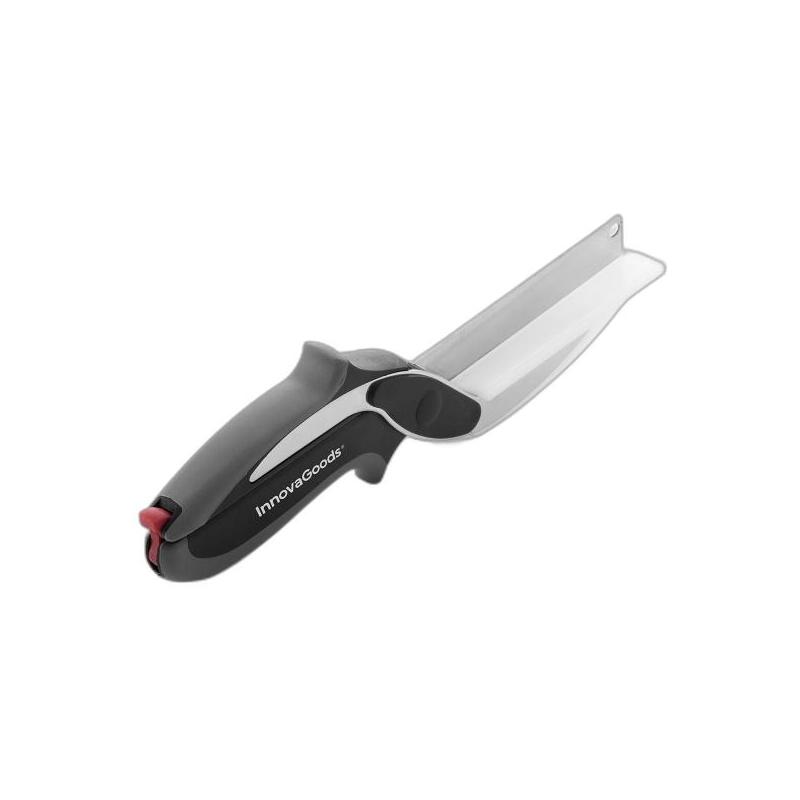 Innovagoods Cuchillo Tipo Tijera Con Mini Tabla De Cortar Integrada - Mango Antideslizante - Multifuncion - Bloqueo De