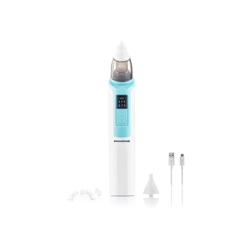 Innovagoods Nizi Aspirador Nasal Para Bebes - Silencioso - 6 Velocidades - Bateria 500mah - Ergonomico - Incluye