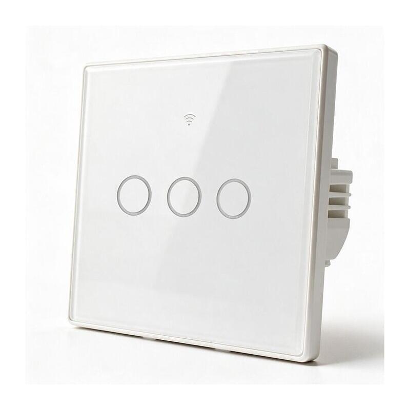 Inteligentny Táctil 3-Kanalowy Interruptor Interruptor Luz Wi-Fi Timer Tuya