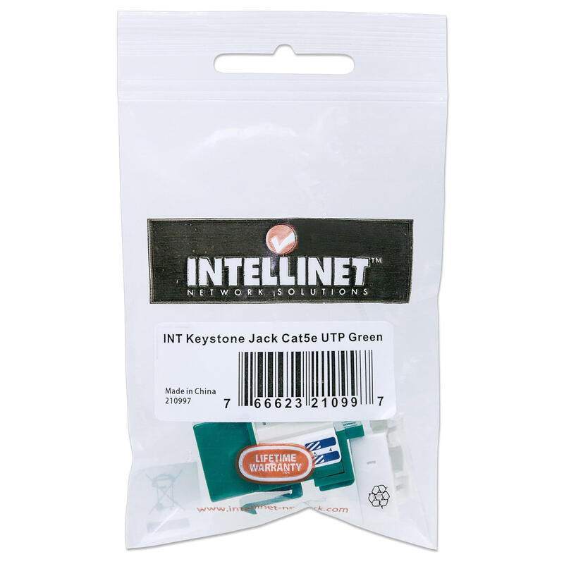 Intellinet Cat5e Keystone Jack Verde Utp Punch-Down