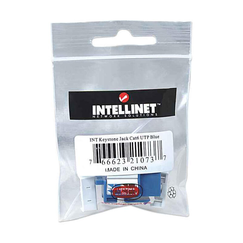 Intellinet Cat6 Keystone Jack Utp Blue Punch-Down