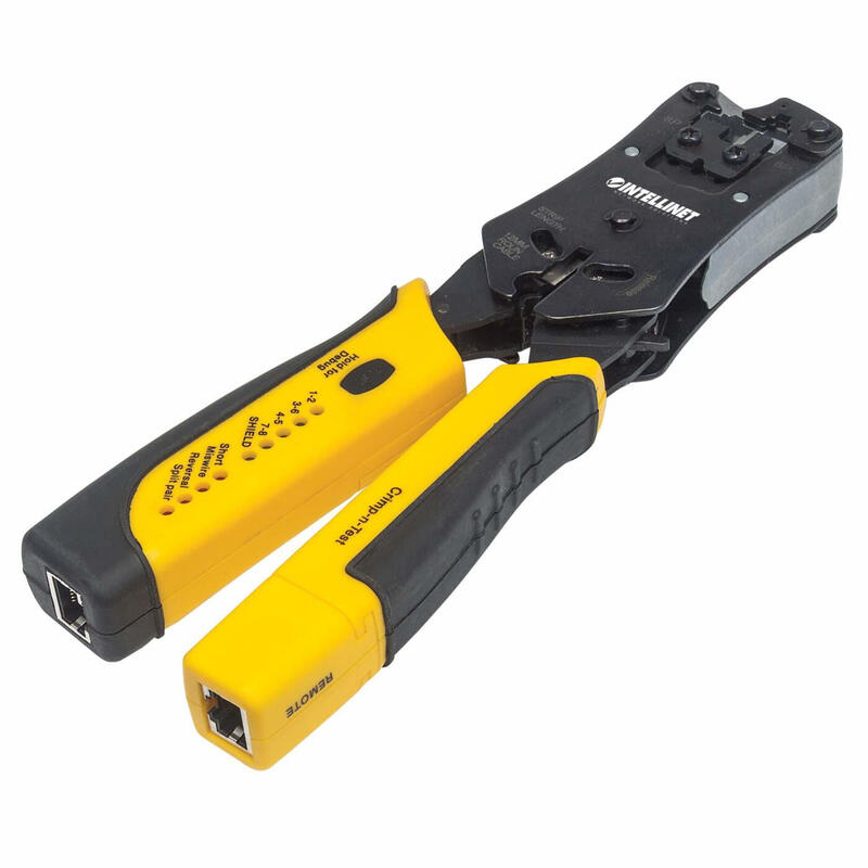Intellinet Kit Crimpadora & Tester 780124 Rj-11/Rj-12/Rj-22/Rj-45 Negro/Amarillo
