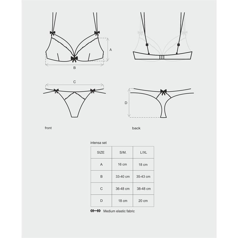 Set 2 Piezas Intensa Color Negro Talla (Interno):S/M