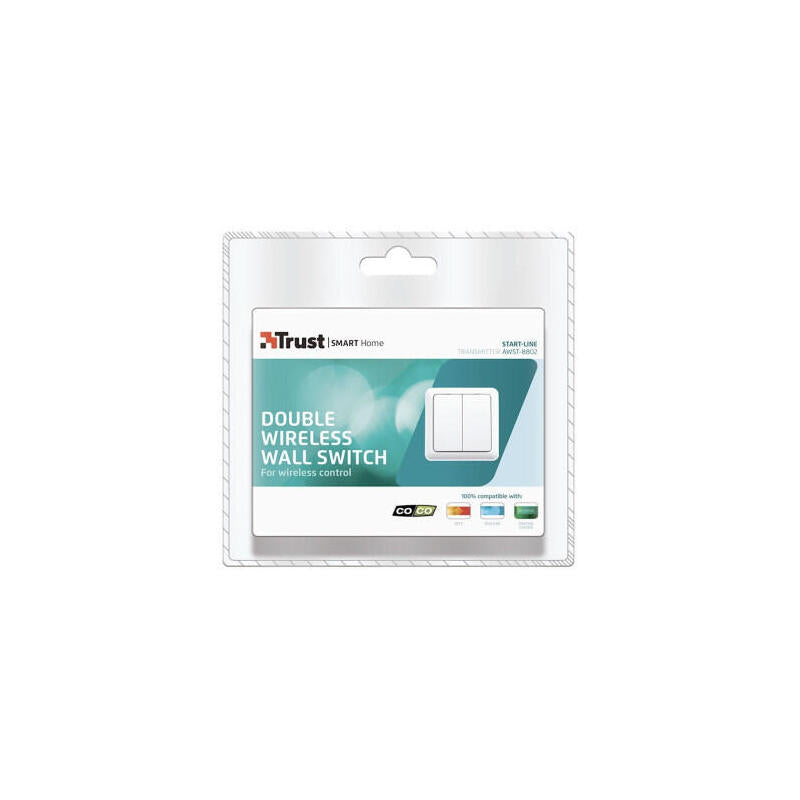 Interruptor Inalambrico Doble De Pared Awst-8802 Coco By Trust