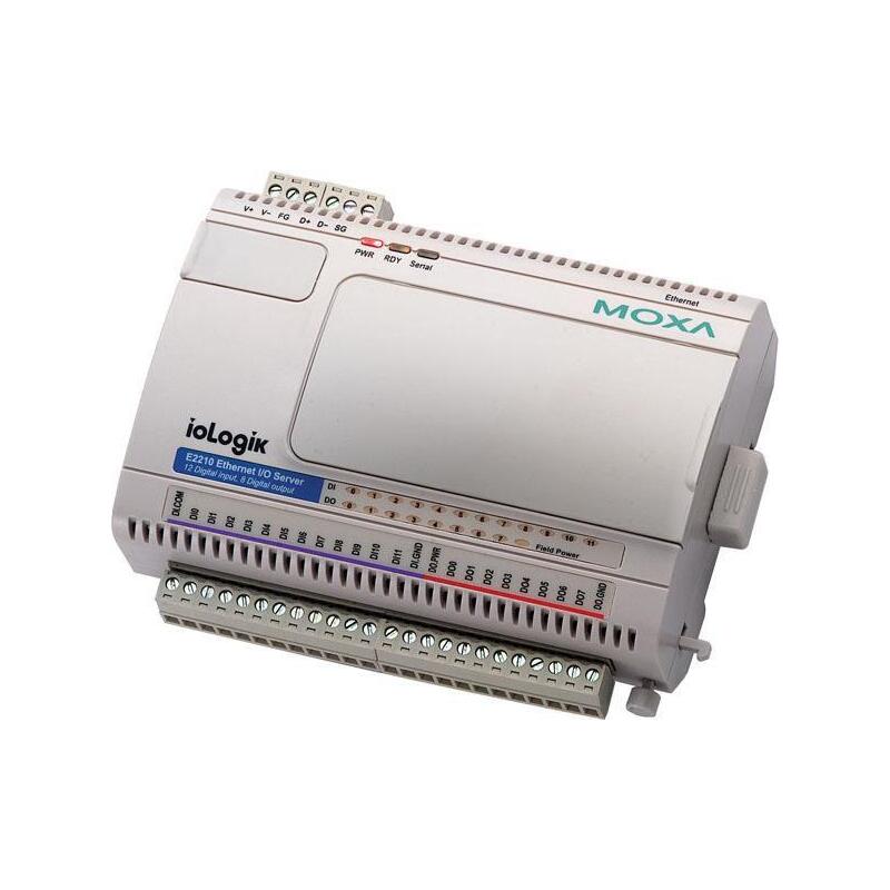 Iologik Ethernet I/O Server, 2 E2210, 12xdi+8xdo Modbus/Tcp,