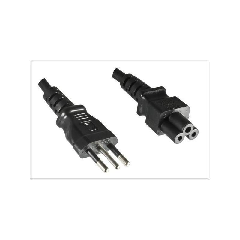 Italiensk Netledning 1,8m, Sort, A+C Mickey Mouse Stik,