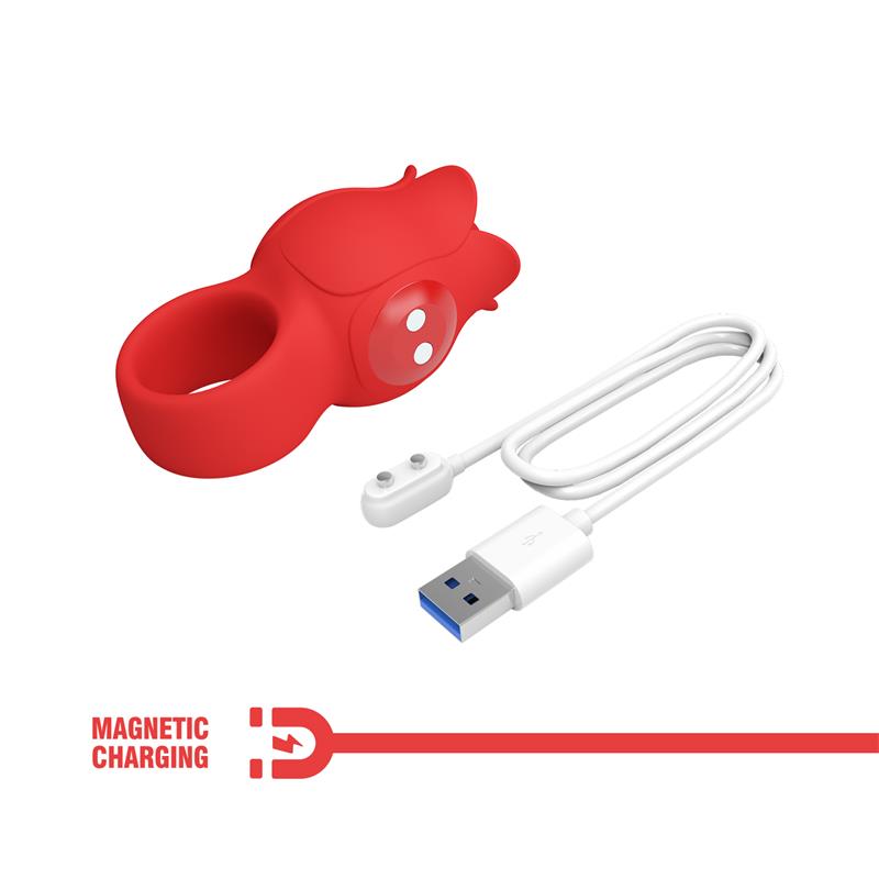 Pretty Love - Jae Vibrador De Dedo Forma De Rosa 10 Vibraciones Rojo