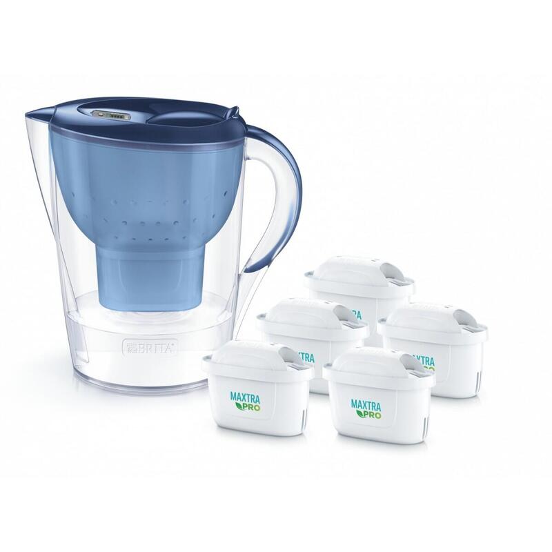 Jarra Filtrante Marella Xl De 3,5 L + 5 Cartuchos De Filtro Maxtra Pro Pure Performance, Azul