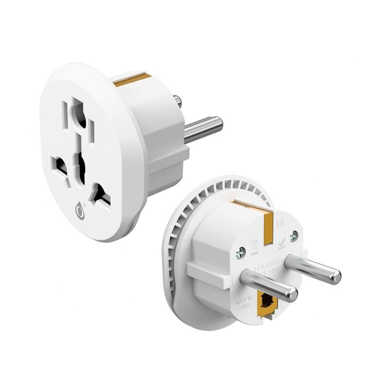 Jc Na0582 Blanco Adaptador De Corriente Universal Para Viaje 2500w Max 16a