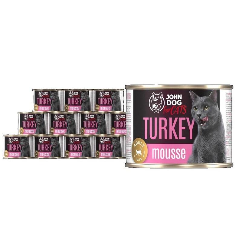 Jd Para Gatos Adultos Mousse De Pavo Lata Comida Húmeda 200g*12