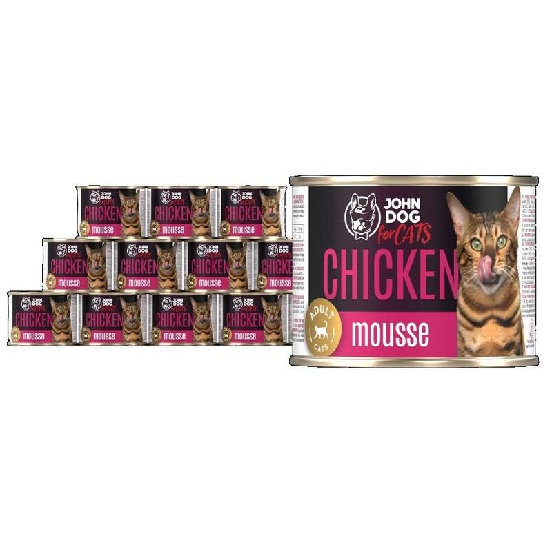 Jd Para Gatos Adultos Mousse De Pollo Lata Comida Húmeda 200g*12