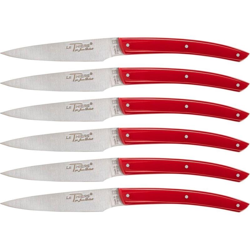 Jean Dubost Laguiole 6 Pcs. Knife Set, Acrylic Red