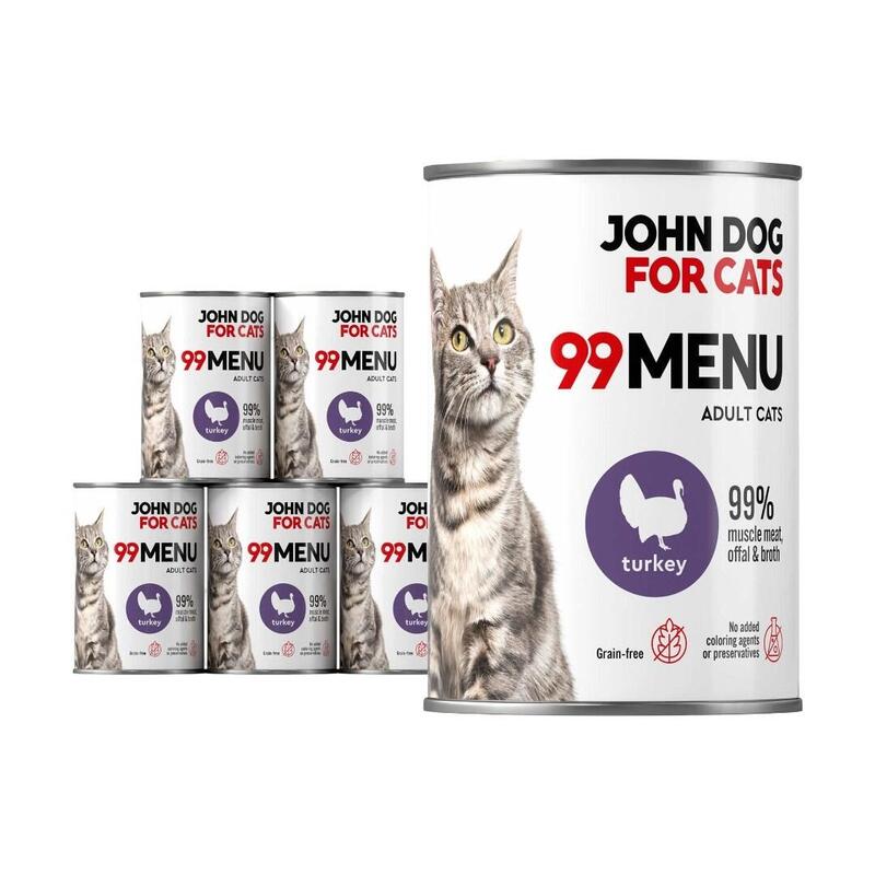 John Dog 99 Menu Dorosly Indyk Karma Mokra Dla Kota 400g*6