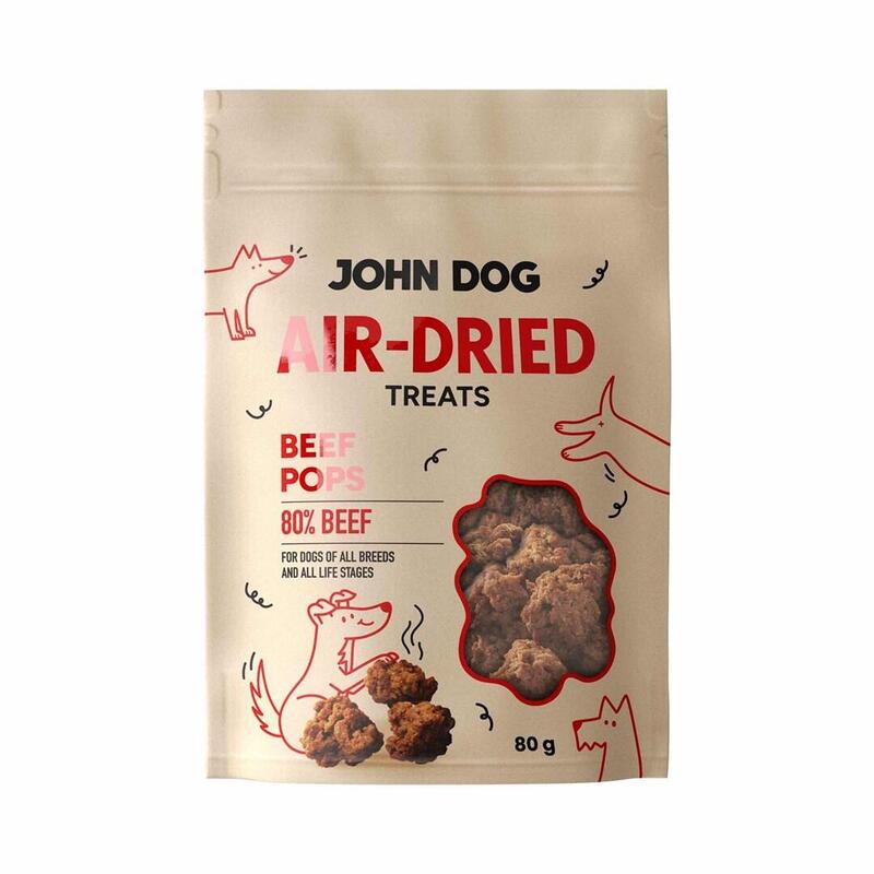 John Dog Air-Dried Beef Pops - Premio Para Perros - 80g
