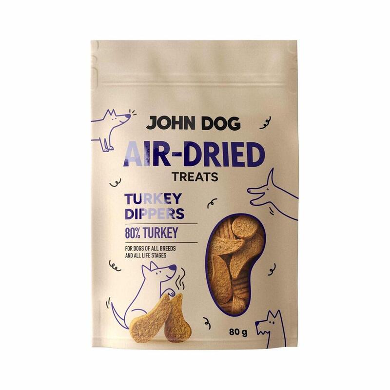 John Dog Air-Dried Turkey Dippers - Premio Para Perros - 80g