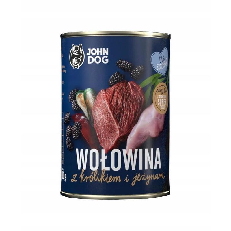 John Dog Berry Puppy Beef And Rabbit With Blackberries - Comida Húmeda Para Perros - 6 X 400 G