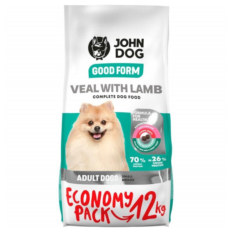 John Dog Good Form Adult Mini Veal With Lamb - Alimento Seco Para Perros - 12 Kg