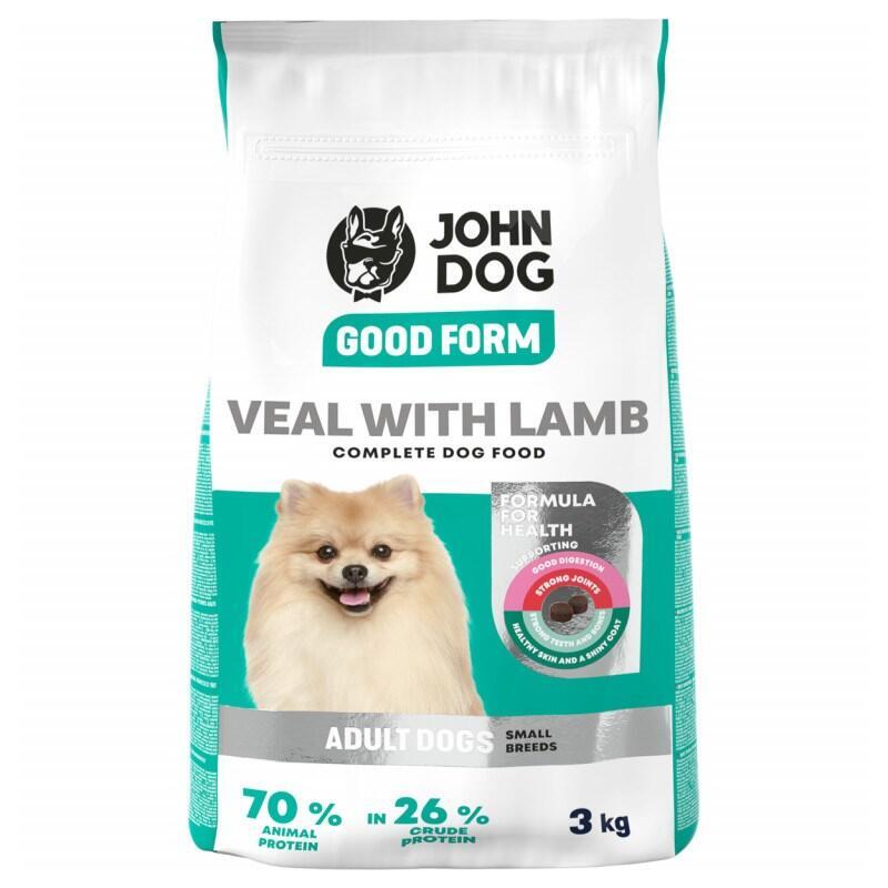 John Dog Good Form Adult Mini Veal With Lamb - Alimento Seco Para Perros - 3 Kg