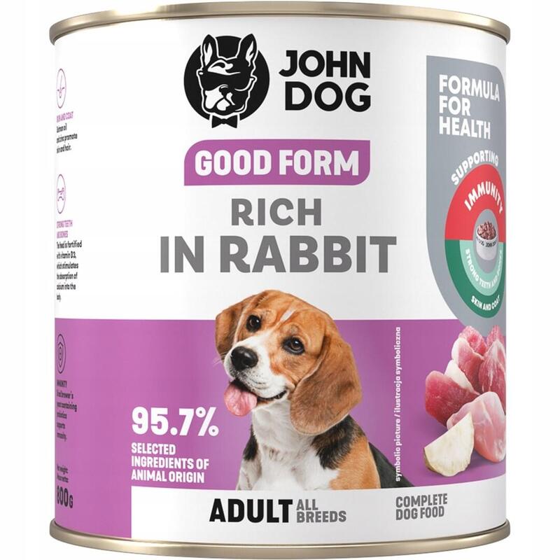 John Dog Good Form Dorosly W Królika Karma 800g