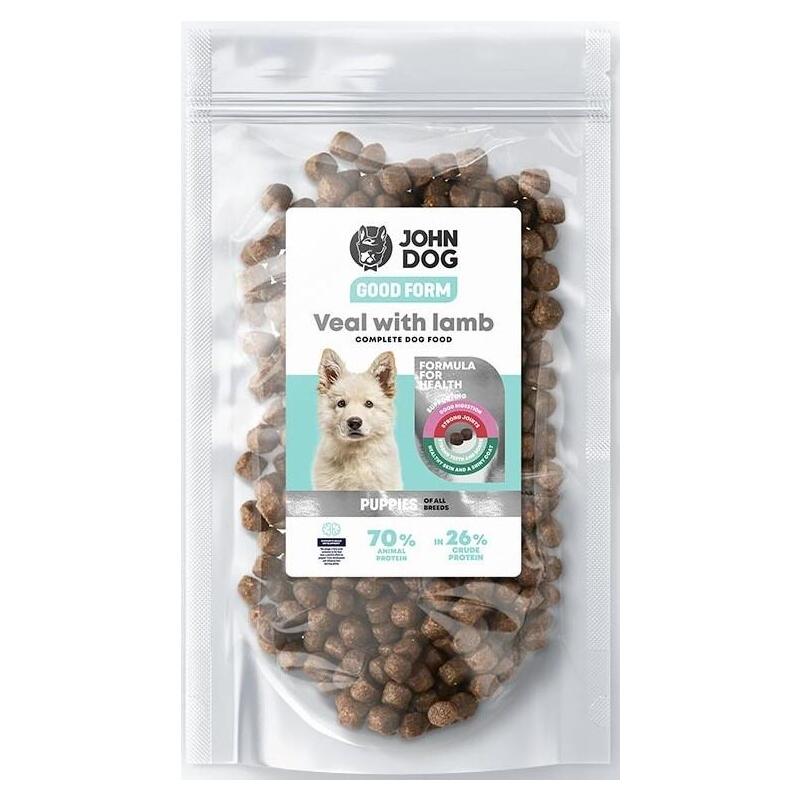 John Dog Good Form Puppy Veal With Lamb - Alimento Seco Para Perros - 120 G