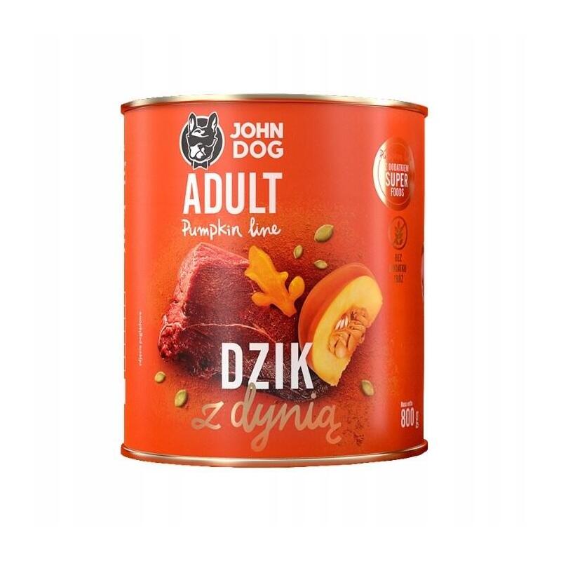 John Dog Pumpkin Adult Boar With Pumpkin - Comida Húmeda Para Perros - 800 G