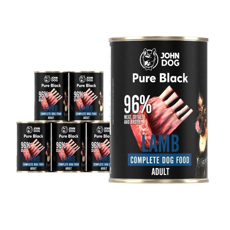 John Dog Pure Black Dorosly Jagniecina Karma Mokra Para Perro 400g*6
