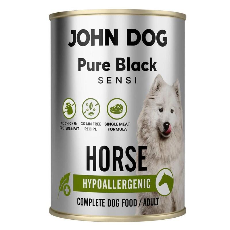 John Dog Pure Black Sensi Hypoallergenic Konina Mokra Karma Para Perro 400g