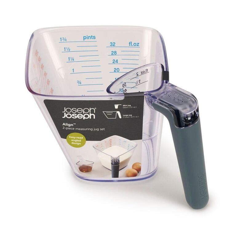 Joseph Joseph Align 2-Piece Easy-Read Grey Measuring Jug Set