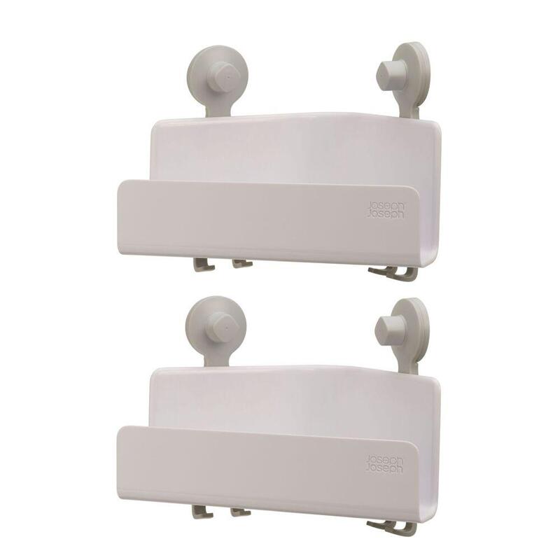 Joseph Joseph Easystore 2-Piece White Corner Shower Shelf Set