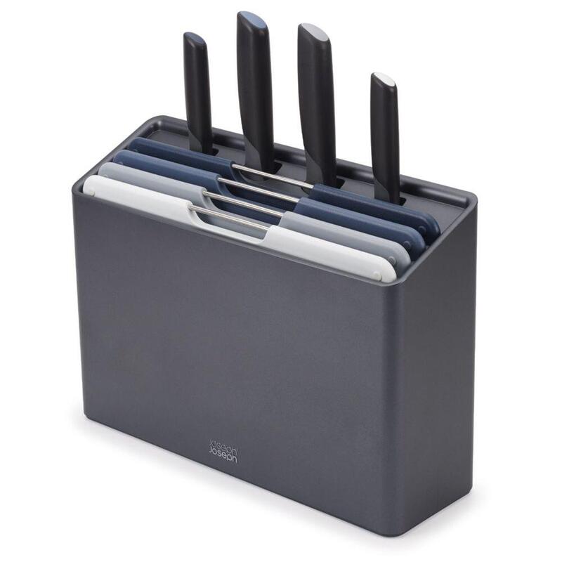 Joseph Joseph Folio Plus 8-Piece Grey Knife & Chopping Board Set